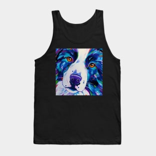 Border Collie Dog Close Up Tank Top